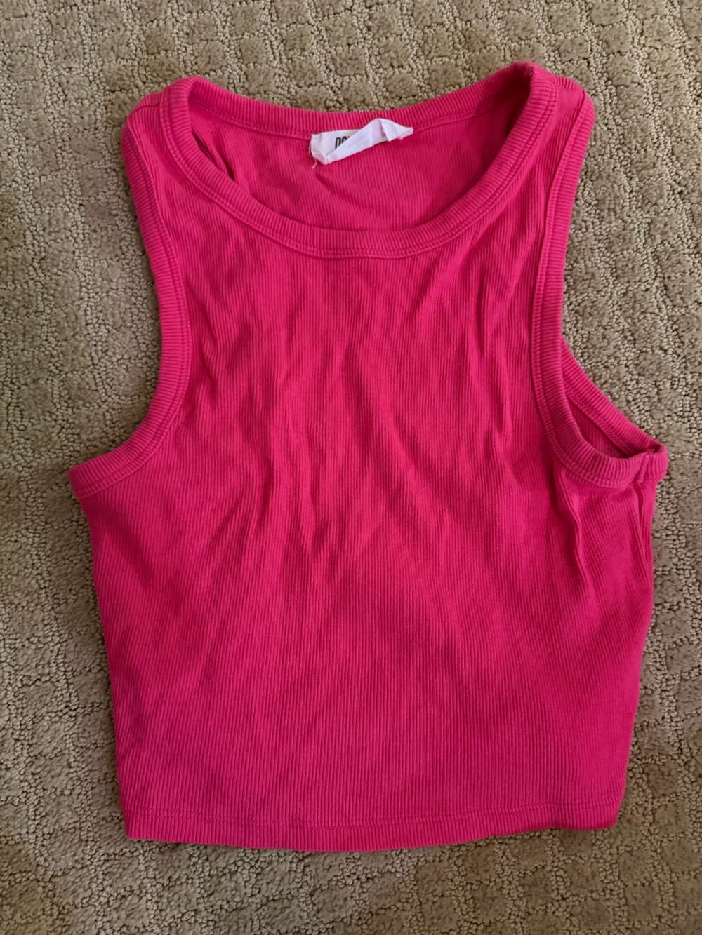Women’s Ribbed Pink Tank Top
